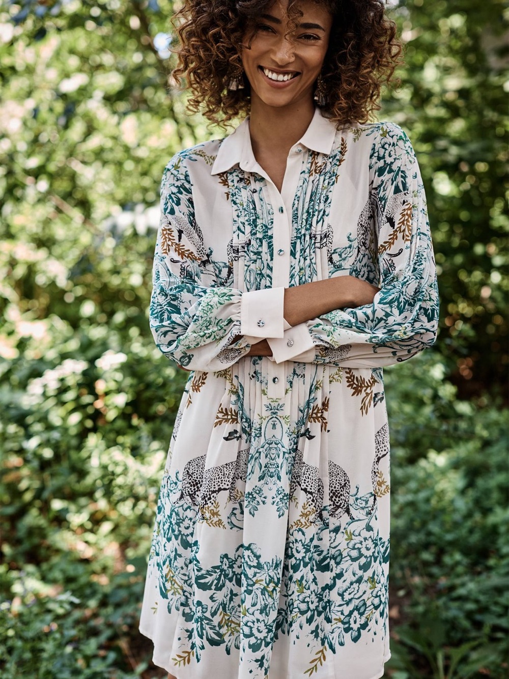 Maeve Anthropologie  Safari Leopard Shirtdress Small